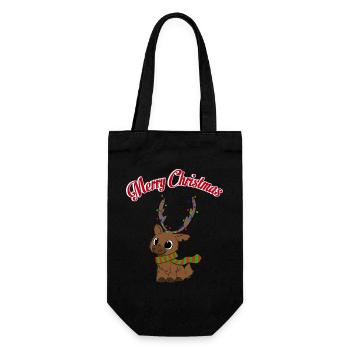 Merry Christmas reindeer - Gift Bag for Bottles - black - Front