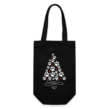 Frohe Weihnachten Hunden-Weihnachtsbaum - Geschenkbeutel für Flaschen - Schwarz - Vorne