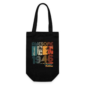 77th Birthday Vintage November Vintage 1946 - Gift Bag for Bottles - black - Front