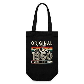 73rd Birthday Original December Vintage 1950 - Gift Bag for Bottles - black - Front