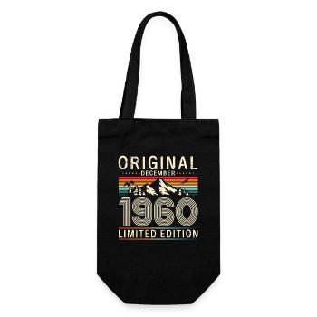 63rd Birthday Original December Vintage 1960 - Gift Bag for Bottles - black - Front