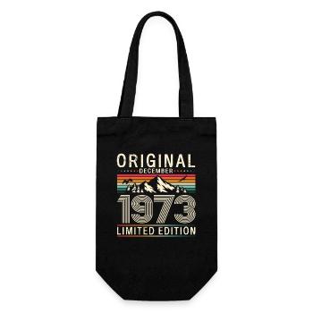 50th Birthday Original December Born 1973 - Gift Bag for Bottles - black - Front