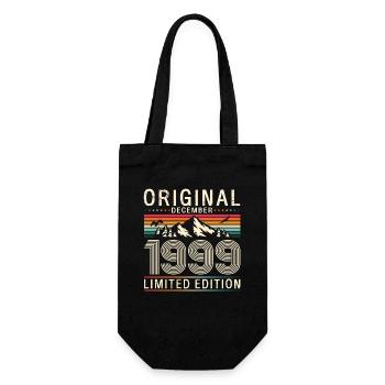 24th Birthday Original December Vintage 1999 - Gift Bag for Bottles - black - Front