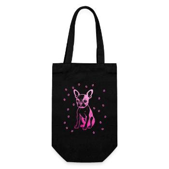 Boston Terrier with small paws - Gift Bag for Bottles - black - Front