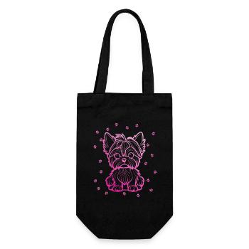 Yorkshire Terrier with small paws - Gift Bag for Bottles - black - Front
