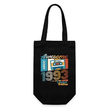 30th Birthday Cassette December Vintage 1993 - Gift Bag for Bottles - black - Front