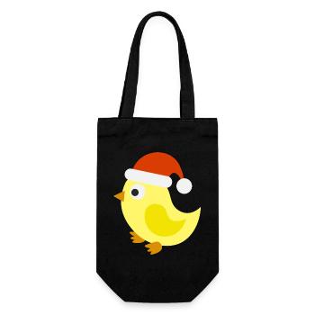 Festive Christmas Chick - Gift Bag for Bottles - black - Front