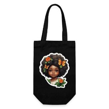 Natürliche African Beauty Illustration - Geschenkbeutel für Flaschen - Schwarz - Vorne