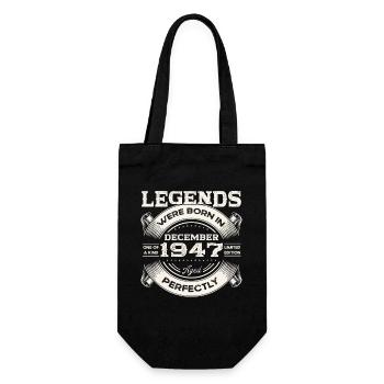 76th Birthday Original December Born 1947 - Gift Bag for Bottles - black - Front