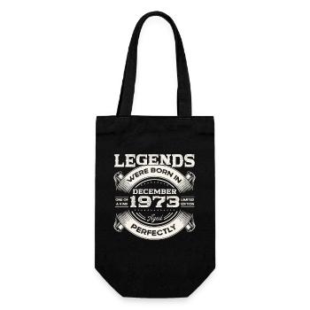 50th Birthday Original December Born 1973 - Gift Bag for Bottles - black - Front