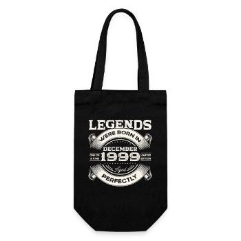 24th Birthday Original December Vintage 1999 - Gift Bag for Bottles - black - Front