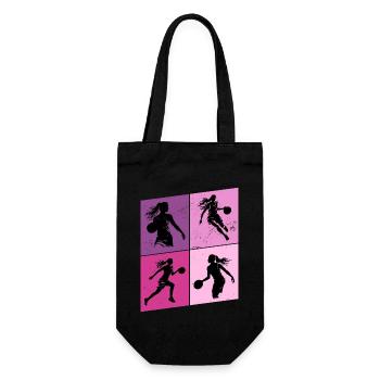 Basketball Woman Basketball Player Basketball Player - Gift Bag for Bottles - black - Front