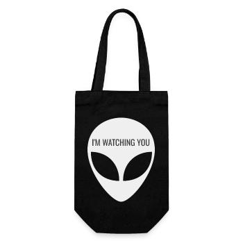 I M WATCHING YOU - UFO Alien - Gift Bag for Bottles - black - Front