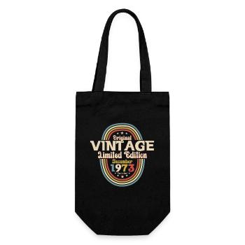 December Vintage 1973 50th Birthday Vintage - Gift Bag for Bottles - black - Front