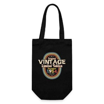 69th Birthday Vintage December Vintage 1954 - Gift Bag for Bottles - black - Front
