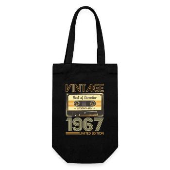 56e anniversaire Cassette décembre Vintage 1967 - Sac à bouteille - noir - Devant