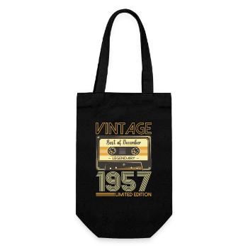 66e anniversaire décembre Vintage 1957 cassette - Sac à bouteille - noir - Devant