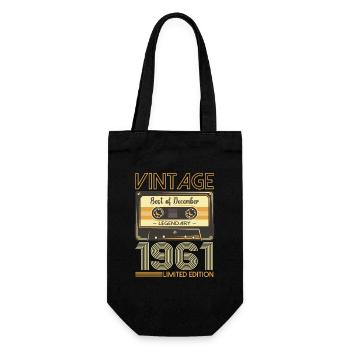 62e anniversaire décembre Vintage 1961 cassette - Sac à bouteille - noir - Devant