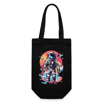 Cool astronaut in space - Gift Bag for Bottles - black - Front