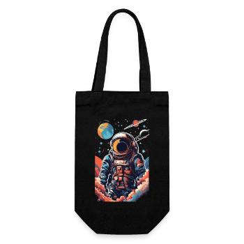 Cool astronaut in space - Gift Bag for Bottles - black - Front