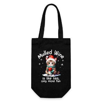 Christmas Market Funny Mulled Wine Drink Sayings - Geschenkbeutel für Flaschen - Schwarz - Vorne