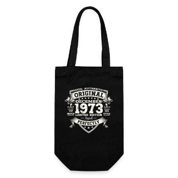 December Vintage 1973 50th Birthday Vintage - Gift Bag for Bottles - black - Front