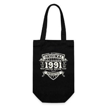 December Vintage 1991 32nd Birthday Vintage - Gift Bag for Bottles - black - Front