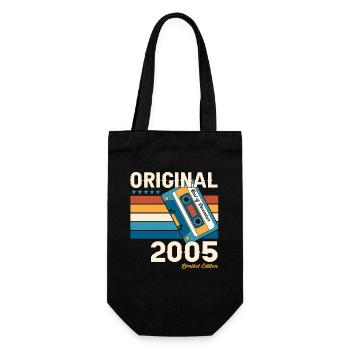 18. Geburtstag Kassette Dezember Jahrgang 2005 - Geschenkbeutel für Flaschen - Schwarz - Vorne