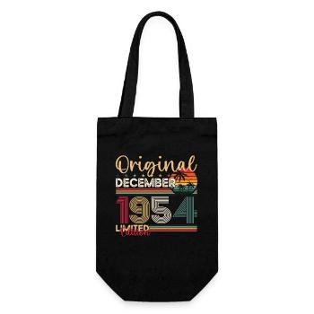 69e anniversaire Original Décembre Né 1954 - Sac à bouteille - noir - Devant