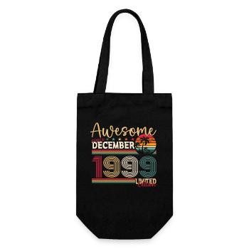 December Vintage 1999 24th Birthday Awesome - Gift Bag for Bottles - black - Front