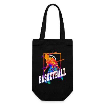 basket-ball basketteur joueur de basket-ball Vintage coloré - Sac à bouteille - noir - Devant