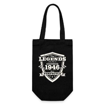 December Vintage 1946 77th Birthday Legend - Gift Bag for Bottles - black - Front
