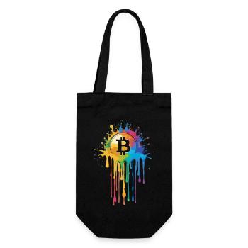 Colorful Bitcoin - Geschenkbeutel für Flaschen - Schwarz - Vorne