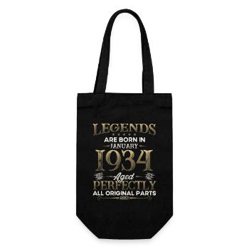Légende du 90e anniversaire janvier né en 1934 - Sac à bouteille - noir - Devant