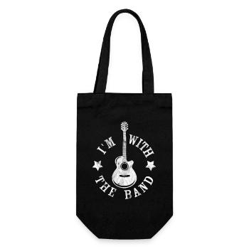 Ich bin bei der Band - Geschenkbeutel für Flaschen - Schwarz - Vorne