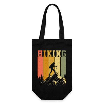Wandern | Bergsteiger | Wanderlust | Klettern - Geschenkbeutel für Flaschen - Schwarz - Vorne
