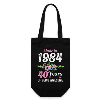 Fabriqué en 1984 Floral 40e anniversaire 40 ans - Sac à bouteille - noir - Devant
