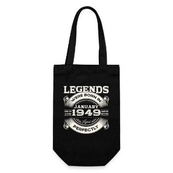 75th birthday Legendary since January Born in 1949 - Gift Bag for Bottles - black - Front