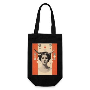 Astrologie d’art de collage Capricorne - Sac à bouteille - noir - Devant
