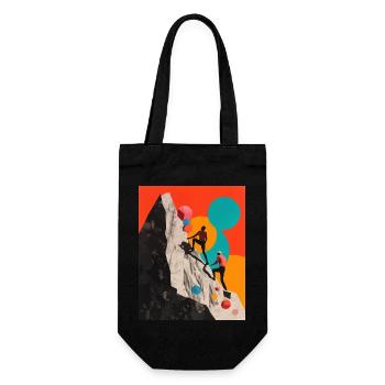 Collage de couple de grimpeurs - Sac à bouteille - noir - Devant