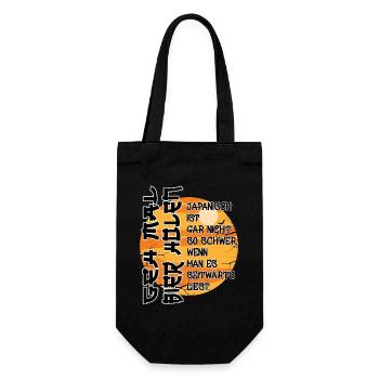 Geh mal Bier holen japanisch - Geschenkbeutel für Flaschen - Schwarz - Vorne