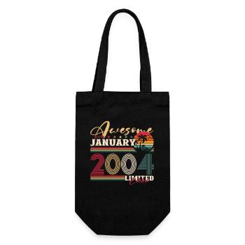 20. Geburtstag Awesome Since Januar Jahrgang 2004 - Geschenkbeutel für Flaschen - Schwarz - Vorne