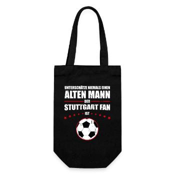 Alter Mann - Stuttgart Fan | Retro Vintage Design - Geschenkbeutel für Flaschen - Schwarz - Vorne
