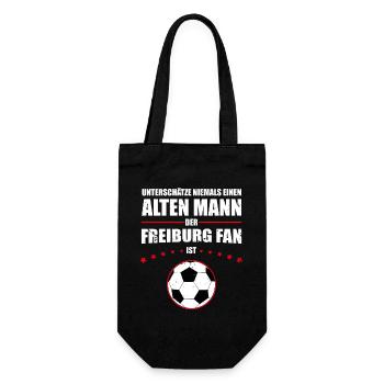 Alter Mann - Freiburg Fan | Retro Vintage Design - Geschenkbeutel für Flaschen - Schwarz - Vorne