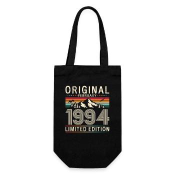 30. Geburtstag Original Februar Jahrgang 1994 - Geschenkbeutel für Flaschen - Schwarz - Vorne