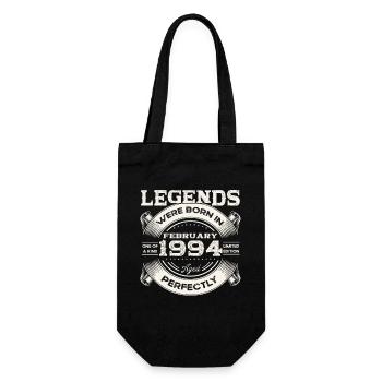 30. Geburtstag Original Februar Jahrgang 1994 - Geschenkbeutel für Flaschen - Schwarz - Vorne