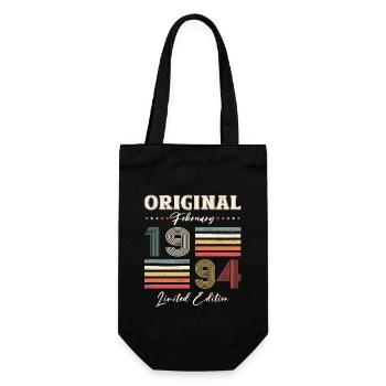 30. Geburtstag Original Februar Jahrgang 1994 - Geschenkbeutel für Flaschen - Schwarz - Vorne