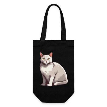 Elegante Katzenzauber - Geschenkbeutel für Flaschen - Schwarz - Vorne