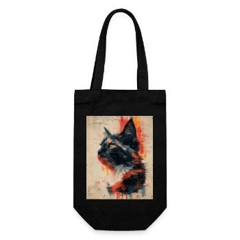 Whiskered Wonders: Vintage Cat Collage Artwork - Gift Bag for Bottles - black - Front