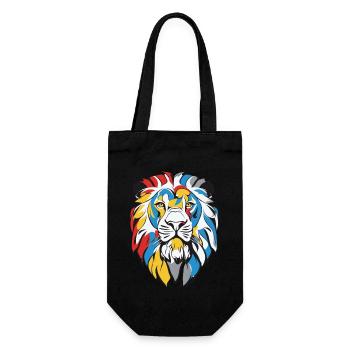 Majestic Lion, Animal, Wilderness, Tiger, Predator - Gift Bag for Bottles - black - Front